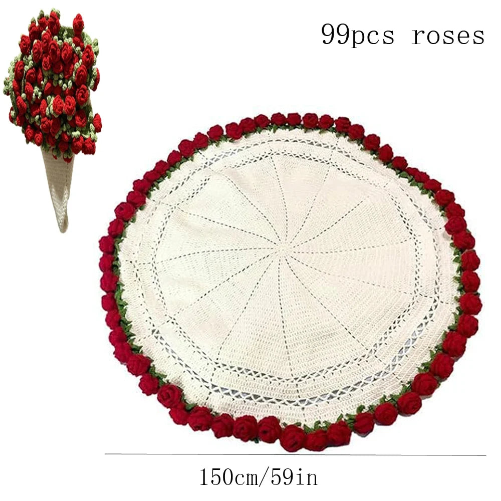 Crochet Bouquet Blanket - Red Roses - product image 12